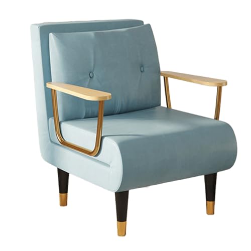 Chaiselongue Sofa mit Schlaffunktion Nordic Technischer Stoff Gästebett 6-Fach Verstellbare Rückenlehne Schlafsofa mit Goldenen Metallbeinen für Wohnzimmer, Schlafzimmer(Green,190 * 68 * 30cm) von Generic
