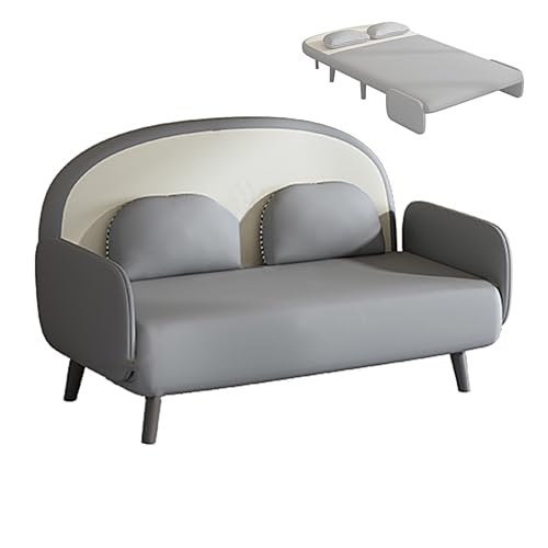 Chaiselongue Sofa mit Schlaffunktion Recamiere mit 5 Fach Verstellbarer Rückenlehne Gästebett Klappbar für Erholung, Nickerchen, Zusatzbetten Tragfähigkeit 250KG(Gray,195 * 120 * 26cm) von Generic