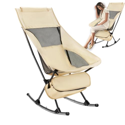 Champing Chair Tragbarer Outdoor-Schaukelstuhl | Campingstuhl mit Schaukelsitz, ausgestattet mit Loungemöbeln für Terrasse, Hof, Schwimmbäder, 65 x 1 von Generic