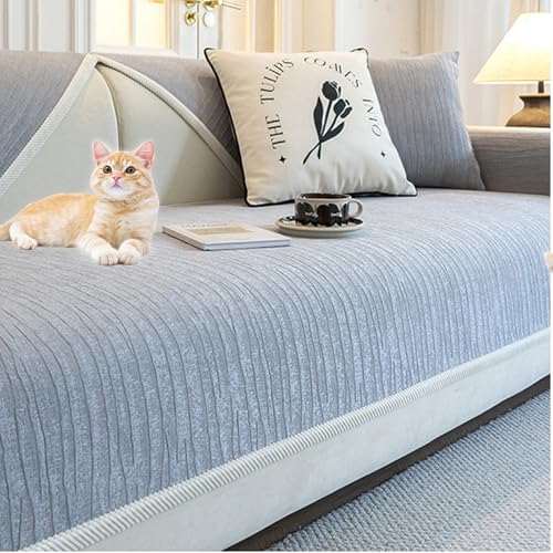 Chenille Sofabezug 1 2 3 4 Sitzer, Sofaschoner rutschfest, Dicke Strukturierte für U Form L Form Sektionssofa (3,30X50CM) von Generic