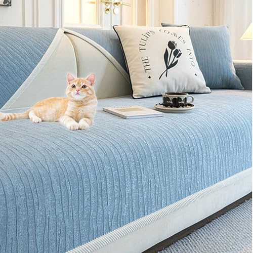 Chenille Sofabezug 1 2 3 4 Sitzer, Sofaschoner rutschfest, Dicke Strukturierte für U Form L Form Sektionssofa (8,70X70CM) von Generic