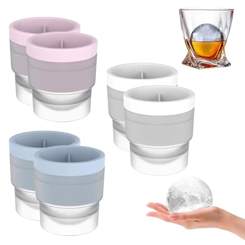Chiclify Ice Ball Maker Mold - Premium Silicone Sphere Ice Mold with Easy Release & Slow-Melting for Bourbon Whiskey Cocktails, Stackable (6 Pcs) von Generic