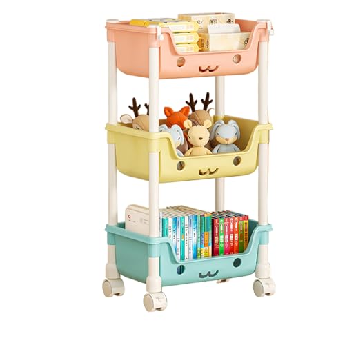Children Organizer - Stufe Lagers Rack, Rolling Wheel Organizer Mülleimer | Starkes Regalsystem, Geräumige Spielzeugsortierarrangement Für Kinderzimmer Kinderzimmer Spielzimmer Schlafzimmer von Generic