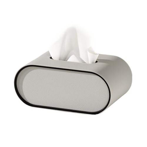 Chinese Plum Blossom Tissue Storage Box Haushalt Wohnzimmer Couchtisch Desktop Halter Auto Hotel Serviettenspender Rack Geeignet Für Bad Schlafzimmer Büro (Grau,Oval) von Generic