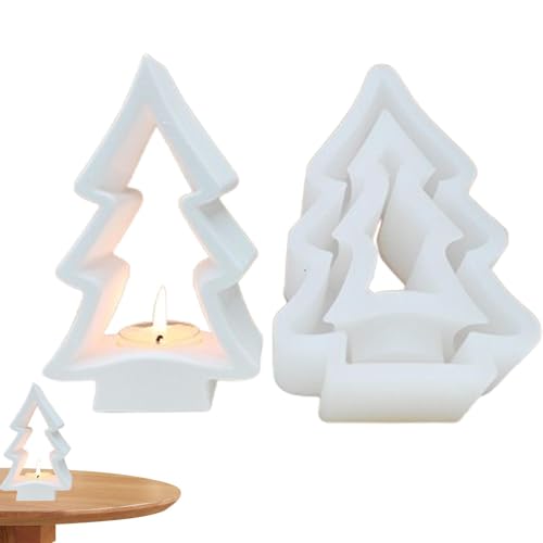 Christmas Tree Silikonform – Weiche Silikon-Handwerk Form für Kerzenhalter | Wiederverwendbare Antihaft-Formform für Harz, Wachs, Zement | Multifunktionale Weihnachtsfestzubehör für Bastelarbeiten von Generic
