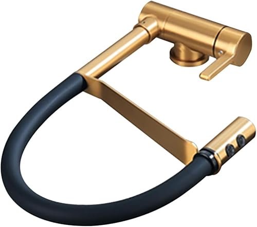 Chromarmaturen Mit Ausziehbarer Brause Frontfenster Küchenarmatur Klappbare Einhebel-küchenarmaturen 360° Schwenkbare Armatur Für Wohnmobilspüle, Brushed Gold Chromarmaturen Mit Ausziehbarer Brause Frontfenster Küchenarmatur Klappbare Einhebel-küchenarmaturen 360° Schwenkbare Armatur Für Wohnmobilspüle, Brushed Gold von Generic