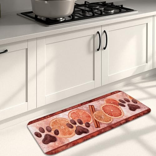 Citrus-Küchenmatten für Boden, orangefarbene Früchte, Vintage, weiche Matten, gepolstert, bequem, waschbar, rutschfest, Dekor-Teppiche für Küchenspüle, Waschküche, Badezimmer, 40,6 x 129,9 cm Citrus-Küchenmatten für Boden, orangefarbene Früchte, Vintage, weiche Matten, gepolstert, bequem, waschbar, rutschfest, Dekor-Teppiche für Küchenspüle, Waschküche, Badezimmer, 40,6 x 129,9 cm von Generic