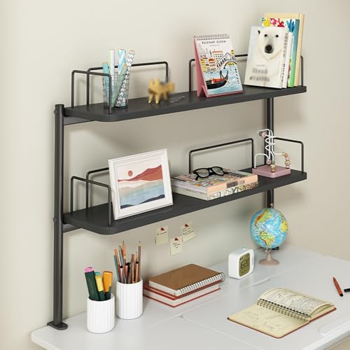 Clamp on Schreibtisch Organizer, Tischregale for Schreibtisch – Zuverlässige Tragstabilität, Desk Shelf for Home, Office und Dorm(Black,80X20X69) von Generic