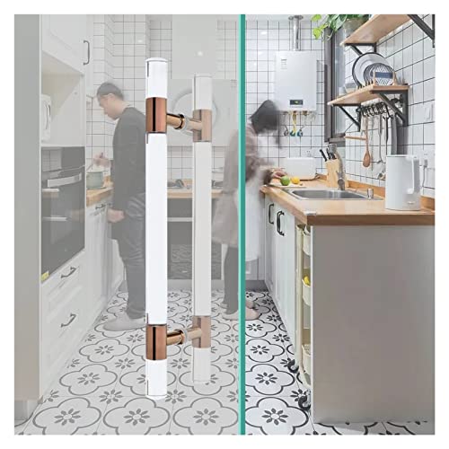Clear Acrylic Door Pull Handle For Shower Kitchen, Sliding Glass Doors Handles Hardware Round Pipe For Front Door/Hotels/Bar/Dessert Shop/Rose Gold/86Cm/33.8In von Generic