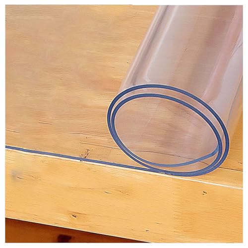 Clear Table Protector, leicht zu reinigende Kunststoff -Tischdecke, PVC -Tischdecke, rechteckige Kunststoff -Schreibtischmatte, transparente Schreibtischschreibmatte für Zuhause, Büro von Generic