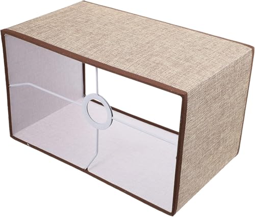 Clip On Leinen Lampenschirm E27 Rechteckiger Stoff Stoff Lampenschirm Ersatz Tsitional Hardback Licht Abdeckung Schutz Für Tisch Stehleuchte, Coffee von Generic