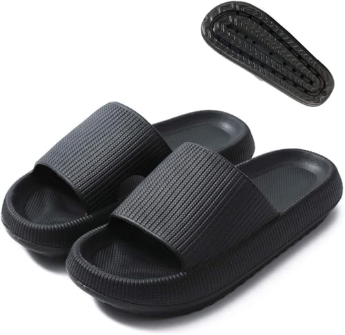 Cloud Slides Für Frauen Flip Flops Männer Badezimmer Hausschuhe Duschschuhe Anti Rutsch Gepolstertes Kissen Leicht Weiche Damen Sandalen Unisex Erwachsene, Noir, 40-41 Cloud Slides Für Frauen Flip Flops Männer Badezimmer Hausschuhe Duschschuhe Anti Rutsch Gepolstertes Kissen Leicht Weiche Damen Sandalen Unisex Erwachsene, Noir, 40-41 von Generic