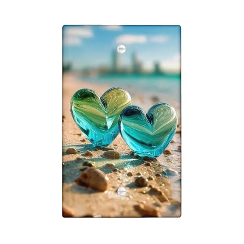 Coastal Heart Lichtschalter-Abdeckplatten/Steckdosenabdeckungen, aquablaue Wellen für Stranddekoration, Thermoplastische Wandplatten, Standardgröße Blanko-Abdeckplatte Coastal Heart Lichtschalter-Abdeckplatten/Steckdosenabdeckungen, aquablaue Wellen für Stranddekoration, Thermoplastische Wandplatten, Standardgröße Blanko-Abdeckplatte von Generic