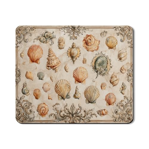 Coastal Shells Waschmaschinen- und Trockner-Matte, Vintage-Matte, nautisches Ozean-Muster, elegante Gummi-Anti-Rutsch-wasserdichte Wasch- und Trocknermatten für Waschküche, 50,8 x 61 cm von Generic