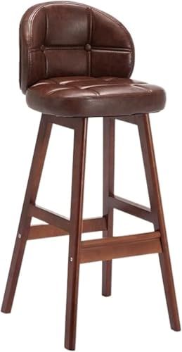 Comfort Hocker Pu-Leder Kissen Barhocker 73cm High Island Stuhl Mit Hohen Füßen Und Rückenlehne Ergonomische Küchenhocker Für Counter Home Bar, C von Generic