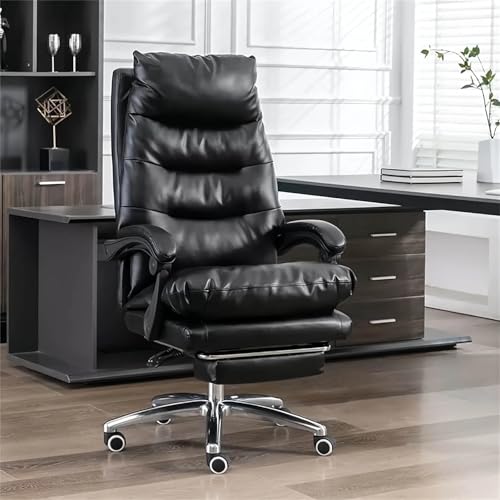 Computer Executive Desk Chair High-Rücken-Bürostuhl mit Fußstütze, drehend mit Liegefunktion mit Lumbalunterstützung für Home Office von Generic