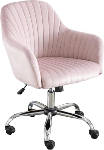 Computer-bürostuhl, Büro-Schreibtisch-Stuhl, Akzent-waschtischstuhl Samt Mit Rädern Drehbare Höhe Computer Task Rollsessel, Pink von Generic