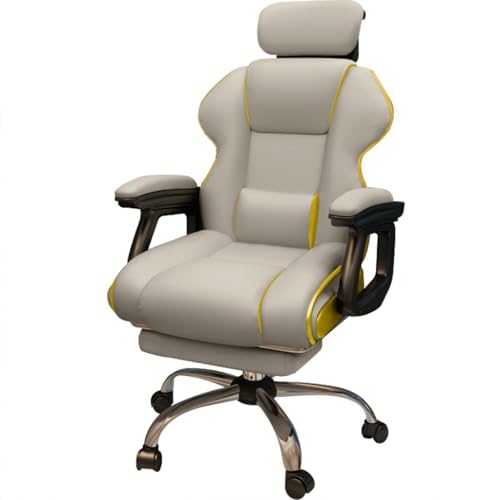 Computerstuhl Mit 90°-135° Verstellbarer Rückenlehne – Ergonomischer Bürostuhl Mit Synchronisierten Armlehnen, 360° Drehbar(Gray Chair) von Generic