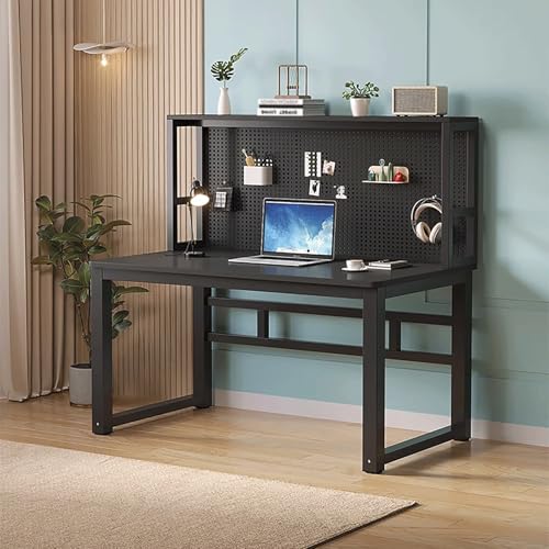 Computertisch im Heimbüro Moderner Schreibtisch zum Schreiben und Arbeiten am Computer Metallgestell for Büro, Home Office Wohnzimmer und Arbeitszimmer(Black,120x50cm/47x20in) von Generic