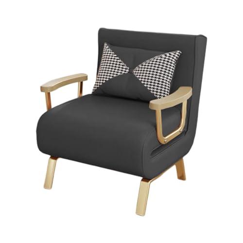 Convertible Sleeper Chair mit Armlehnen Schlafsessel Klappbarer Klappsessel mit Schlaffunktion, Relaxsessel Schlafstuhl Klappbett Gästebett(Black,86x70x85cm) von Generic