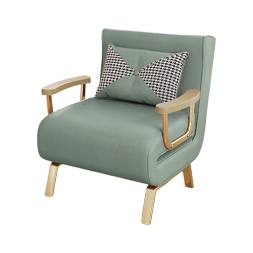 Convertible Sleeper Chair mit Armlehnen Schlafsessel Klappbarer Klappsessel mit Schlaffunktion, Relaxsessel Schlafstuhl Klappbett Gästebett(Green,86x70x85cm) von Generic