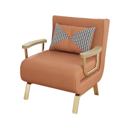 Convertible Sleeper Chair mit Armlehnen Schlafsessel Klappbarer Klappsessel mit Schlaffunktion, Relaxsessel Schlafstuhl Klappbett Gästebett(Orange,86x70x85cm) von Generic