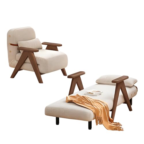 Convertible Sleeper Sofa Chair Bed - 5-Position Adjustable Pull-out Couch, Foldable Sleeper with Wide Armrests & Hidden Support Legs - Compact Brown Design (100cm) von Generic