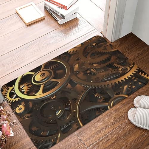 Coole Steampunk-Zahnräder Schmutzfangmatte Robust Teppich Überdachten Läufer Flur Für Außenbereich Innen Flur 40 X 60Cm von Generic