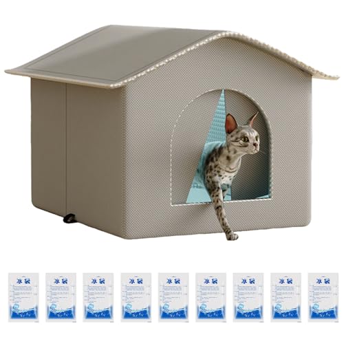 Cooling Pet Hideaway - Cat Shelter All -Weather, Portable Outdoor Comfort | Langlebige, isolierte Katzenkabine mit belüftetem Innenraum für sichere Wärme und Schatten für Reisewinter-Bewegung Cooling Pet Hideaway - Cat Shelter All -Weather, Portable Outdoor Comfort | Langlebige, isolierte Katzenkabine mit belüftetem Innenraum für sichere Wärme und Schatten für Reisewinter-Bewegung von Generic