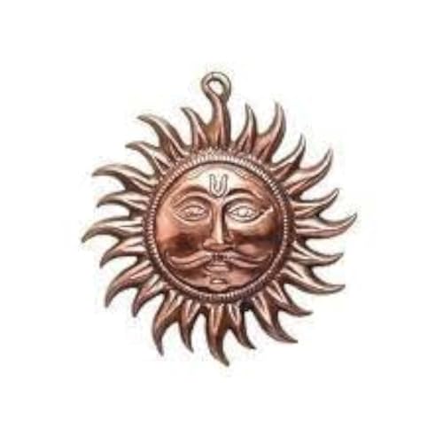 Copper Sun Lord Sun Idol Suraj Surya Murti Statue Messing Dekoratives Showpiece f Dekoratives Showpiece - 18 cm (Messing, Kupfer) von Generic