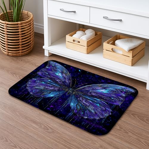 Cosmic Butterfly Badematte, schnell trocknend, Astralblaue Flügel, mystischer rutschfester Duschvorleger, Frühlings-Badezimmerdekoration, 50,8 x 81,3 cm Cosmic Butterfly Badematte, schnell trocknend, Astralblaue Flügel, mystischer rutschfester Duschvorleger, Frühlings-Badezimmerdekoration, 50,8 x 81,3 cm von Generic
