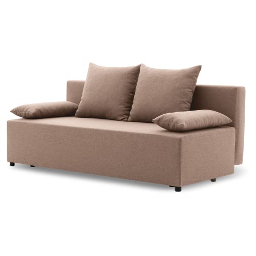 Couch SINE 190x75 mit schlaffunktion - Klassisch Design - Schlafcouch mit Stauraum - Kissen - Auswahl an Farben (LUX 02) von Generic