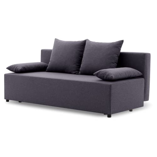 Couch SINE 190x75 mit schlaffunktion - Klassisch Design - Schlafcouch mit Stauraum - Kissen - Auswahl an Farben (LUX 06) von Generic