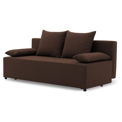 Couch SINE 190x75 mit schlaffunktion - Klassisch Design - Schlafcouch mit Stauraum - Kissen - Auswahl an Farben (LUX 12) von Generic