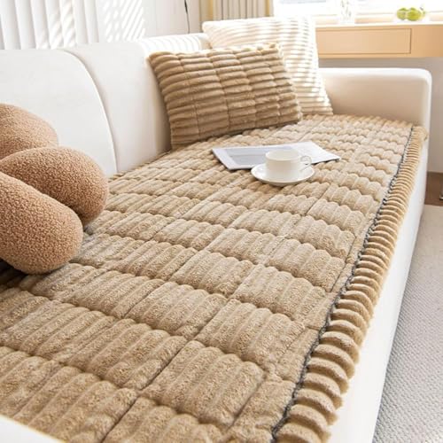 Couch Überzug, Dicker Sofa-Kissenbezug Sofa Überzug 1/2/3/4 Sitzer L Form Sofa Cover für Familien mit Kindern und Haustieren, Sofaschutz für das Wohnzimmer(Coffee,60 * 90cm) von Generic