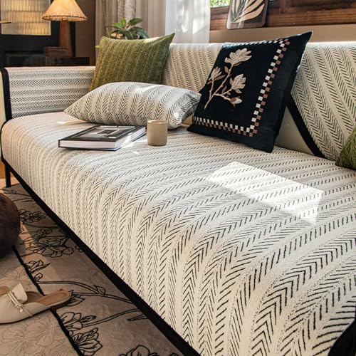 Couch Überzug,Sofabezug rutschfeste Sofadecke,Sofaschutz1 2 3 4-Seater L Shape Sofaschoner, Kratzfest Hund Katze Sofaschoner Ecksofa Sofa Schutzdecke(Black,110x240cm) von Generic