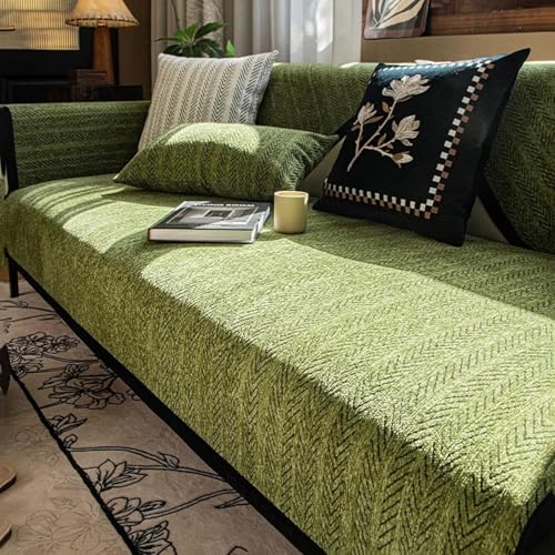 Couch Überzug,Sofabezug rutschfeste Sofadecke,Sofaschutz1 2 3 4-Seater L Shape Sofaschoner, Kratzfest Hund Katze Sofaschoner Ecksofa Sofa Schutzdecke(Green,70x70cm) von Generic