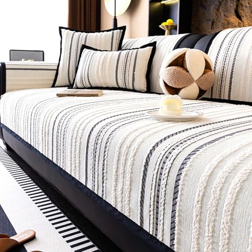 Couch Überzug-Weiche Chenille Sofabezug-Anti Rutsch Sofa Überzug für U Form L Form Sektionssofa Dicke Strukturierte Sofaschoner für 1 2 3 4 Sitzer Sofa(Grey,110 * 110cm) von Generic