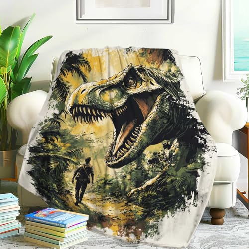 Couchdecke für Bett,Kuschelige Wohndecken Dinosaurier-Thema-Poster-Stil-Muster Leichte Und Flanell Reisen Kuscheldecken S Couchdecke für Bett,Kuschelige Wohndecken Dinosaurier-Thema-Poster-Stil-Muster Leichte Und Flanell Reisen Kuscheldecken S von Generic