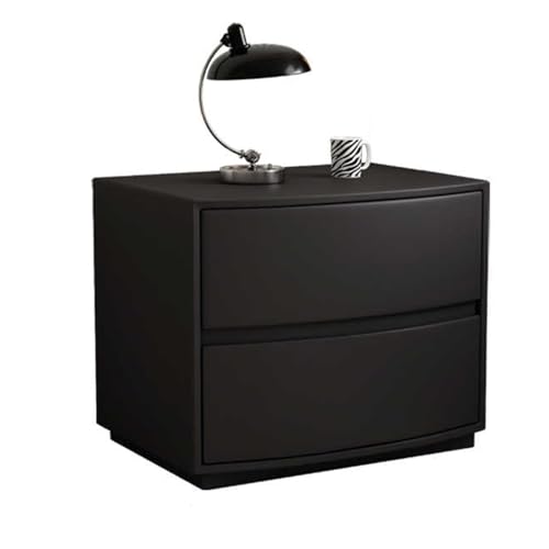 Couchtisch, Nachttisch, Beistelltisch mit Zwei Schubladen und einem offenen Fach, minimalistischer Stil, geschwungenes Design, geeignet for Wohn- und Schlafzimmer.(A,50CM(19.69IN)) von Generic