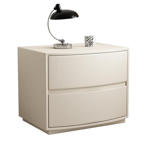 Couchtisch, Nachttisch, Beistelltisch mit Zwei Schubladen und einem offenen Fach, minimalistischer Stil, geschwungenes Design, geeignet for Wohn- und Schlafzimmer.(E,40CM(15.75IN)) von Generic