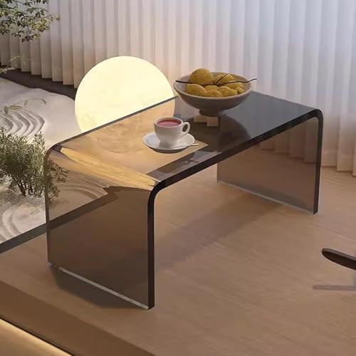 Couchtisch C-förmiger Beistelltisch Aus Klarem Acryl 12 Mm Dicke Moderner Beistelltisch Aus Acryl Für Schlafzimmer, Wohnzimmer Und Terrasse, Gr?, 55x30x30cm von Generic