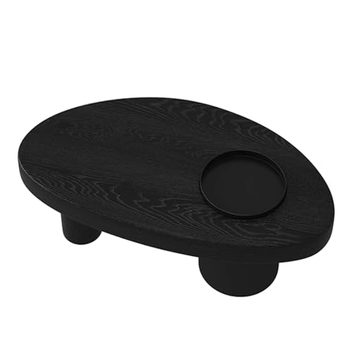 Couchtisch Holz Mit Verstecktem Stauraum Und Tablett Vintage Stubentisch Für Wohnzimmer Oder Büro Cocktailtisch Mit Stabilen Beinen Kleine Wohnungen(Black,100 * 60 * 34cm) von Generic