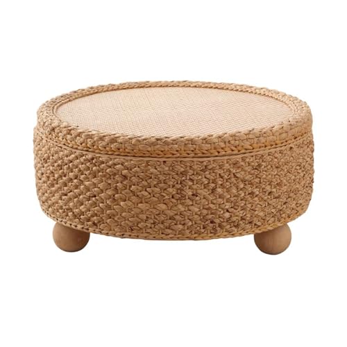 Couchtisch Rund, Rattan-gewebter Kleiner Couchtisch, Multifunktionale Aufbewahrung, Keine Installation Erforderlich, Leicht Zu Reinigen. Geeignet for Fensterbänke, Fußböden, Tatami(60CM) von Generic
