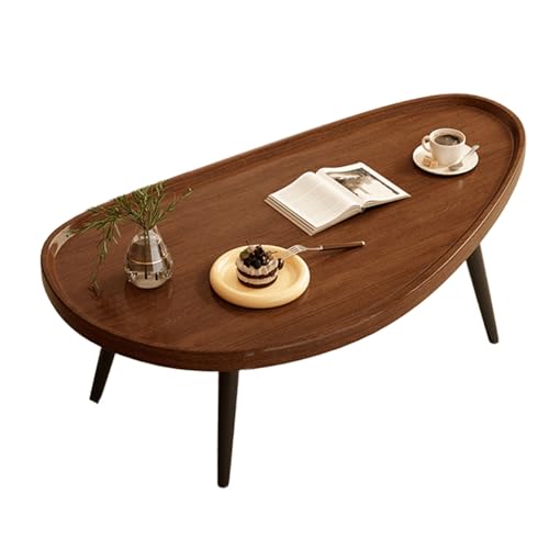 Couchtische Mangoform Mittelalterlicher Stil Massivholz Wohnzimmertische Breite Tischplatte Beine aus Karbonstahl Erhöhte Kanten Stubentisch für Wohnzimmer, Schlafzimmer(Brown,100 * 60 * 38cm) von Generic