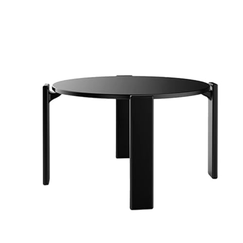 Couchtische Rund Mittelalterlicher Stil Massivholz Wohnzimmertische Dicke Tischplatte Abgerundete Ecken Stabil und Belastbar Stubentisch Wohnzimmer, Schlafzimmer(Black) von Generic