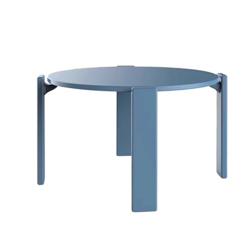 Couchtische Rund Mittelalterlicher Stil Massivholz Wohnzimmertische Dicke Tischplatte Abgerundete Ecken Stabil und Belastbar Stubentisch Wohnzimmer, Schlafzimmer(Blue) von Generic