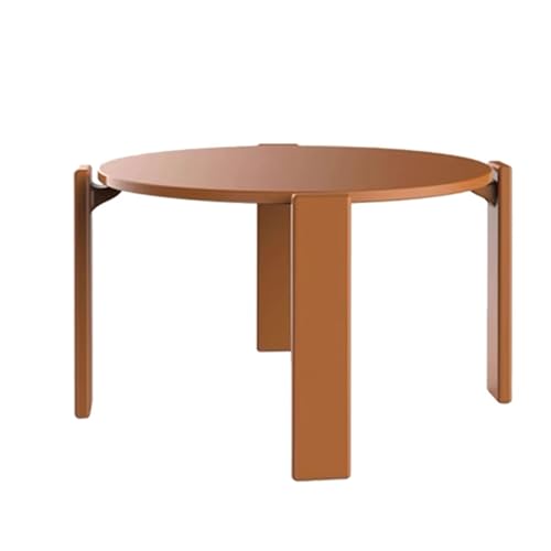 Couchtische Rund Mittelalterlicher Stil Massivholz Wohnzimmertische Dicke Tischplatte Abgerundete Ecken Stabil und Belastbar Stubentisch Wohnzimmer, Schlafzimmer(Gold) von Generic