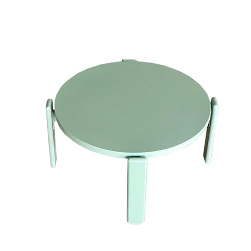 Couchtische Rund Mittelalterlicher Stil Massivholz Wohnzimmertische Dicke Tischplatte Abgerundete Ecken Stabil und Belastbar Stubentisch Wohnzimmer, Schlafzimmer(Green1) von Generic
