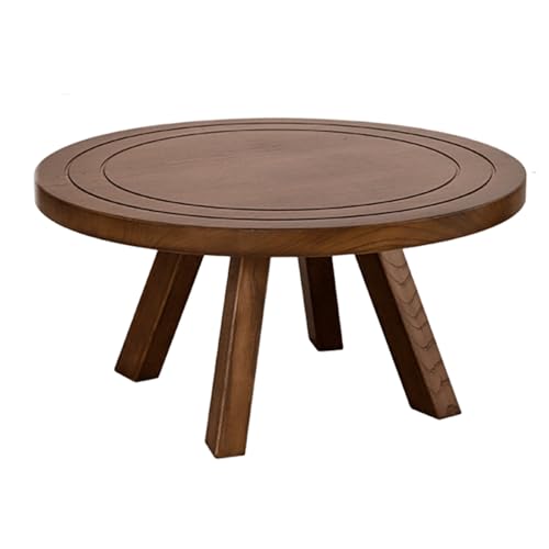 Couchtische Rund Nordisch Massivholz Wohnzimmertische Breite Tischplatte Starke Beine Stubentisch Abgerundete Ecken Stabil und Belastbar für Wohnzimmer, Schlafzimmer(80x80x40cm) von Generic